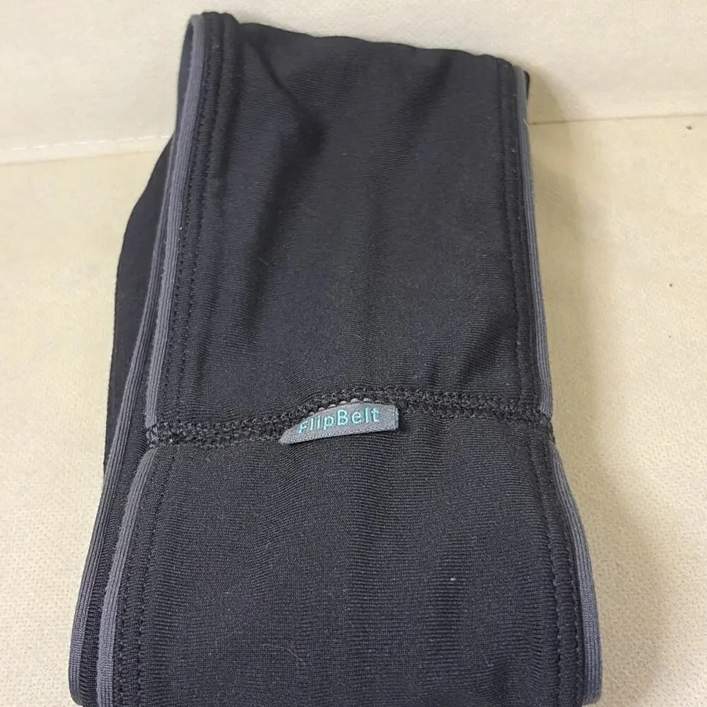 FlipBelt Adult Large Black Stretch Running Waist Belt With Pockets Zipper